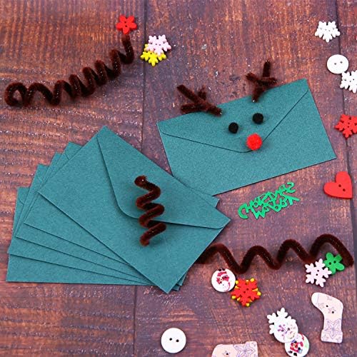 Cooraby 300 Pieces Red Pom Poms Christmas Fluffy Pompoms and 100 Pieces Brown Pipe Cleaners Chenille Stems for Christmas Craft Supplies