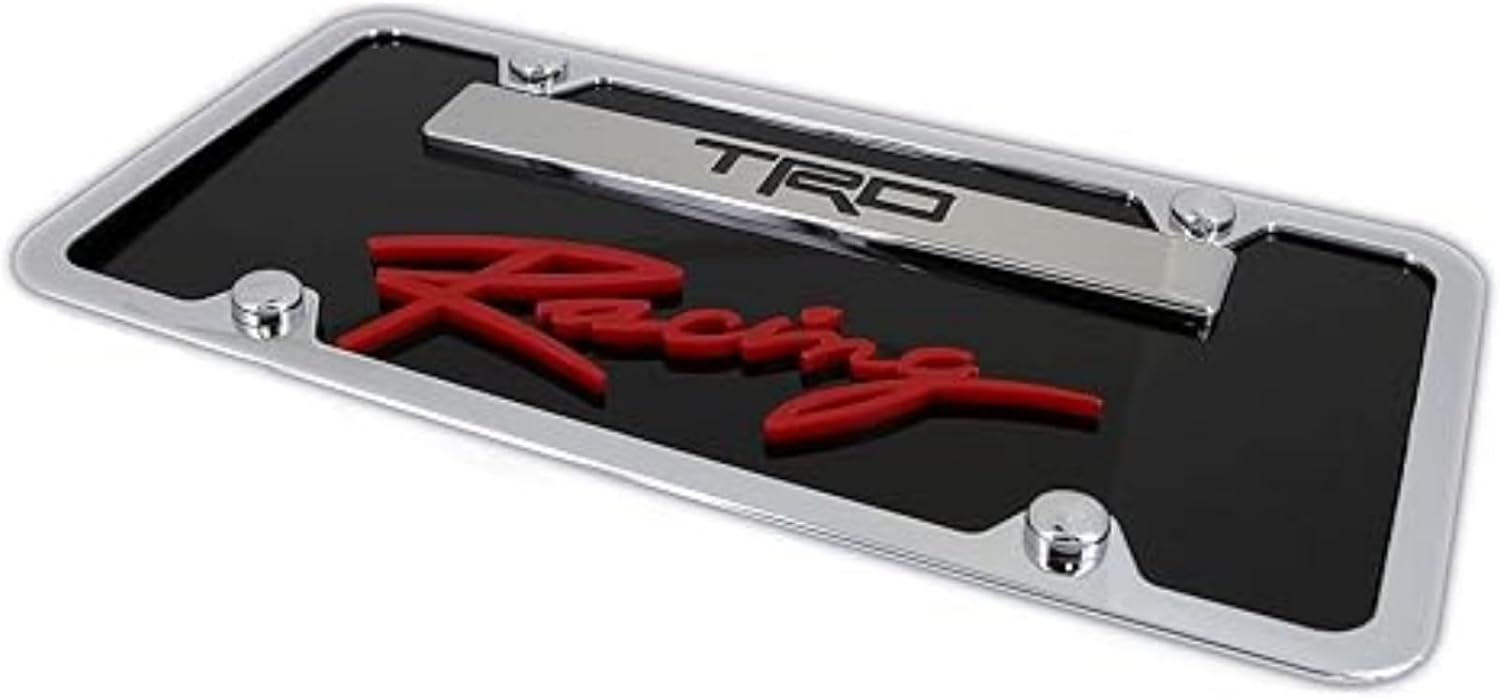 Au-TOMOTIVE GOLD INC. Officially Licensed Black Acrylic License Plate Kit for Toyota TRD Racing