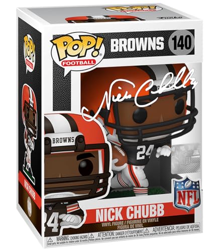 Nick Chubb #140 Facsimile Signed Reprint Laser Autographed Funko POP! Cleveland Browns Figurine with Protector Case