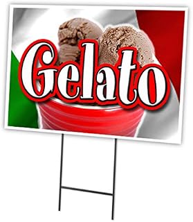 SignMission Gelato 18"x24" Yard Sign & Stake | Advertise Your Business | Stake Included Image On Front Only | Made in The USA