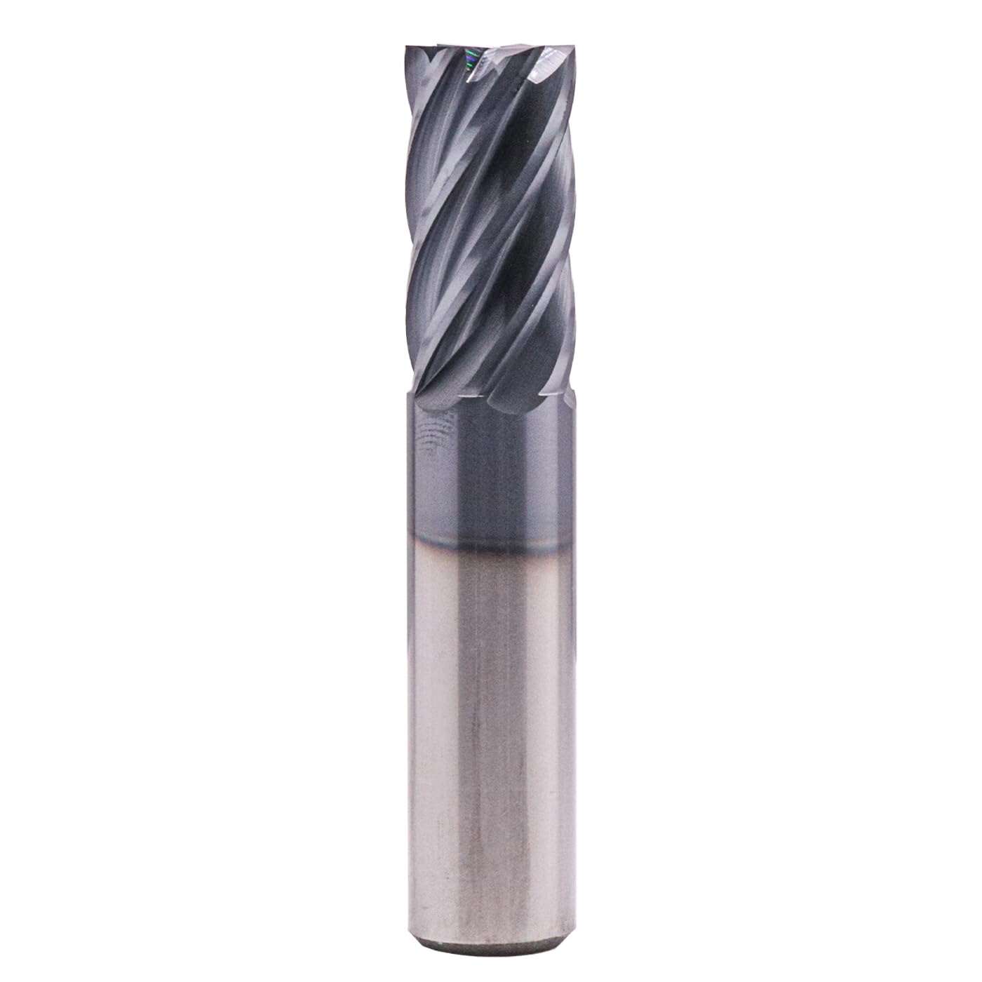 High Performance Solid Carbide End Mill - AlCrN Coated, Variable Helix, 6 Flute, Variable Geometry, 3/4" Cutting Diameter, 3/4" Shank Diameter, 1-1/2" Length of Cut, 4" Overall Length, Square End