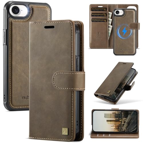 For 2026���f��iPhone 17E�P�[�X�蒠�^2in1������2025 iPhone 16E/SE4 RFID�u���b�NMagsafe�Ή����C�����X�[�d�Ή� ���O�����R�}�O�l�b�g�������U�[�X�^���h�@�\�J�[�h���[�X�}�z�P�[�X�yMYH�z�A�C�z��17E/1