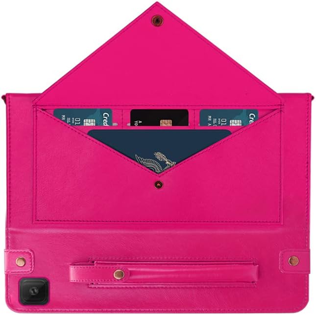 Authеntіс Crаzу Dеаlѕ Case for Samsung Galaxy Tab A7 10.4 SM-T500/T505/T507, Techcircle Smart Folio Stand PU Leather Cover with Hand Strap, Crossbody Case with Pen Holder Card Slots Envelope Pocket Wallet Case, Rose