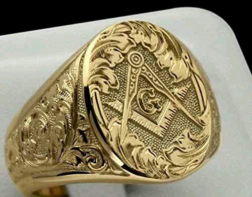 Anel Maçom Banhado A Ouro Maçonaria (DOURADO, 27)