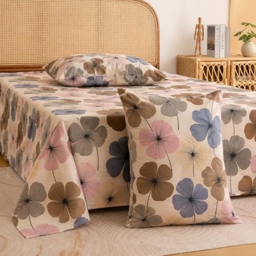 Image of Castiqa Elastic Fitted Supersoft Premium Polycotton 200TC Double Bedsheets King Size 78x72 Inch with 2 Pillow Covers (Fits Upto Mattress of 8Inches) (Multicolor VII)