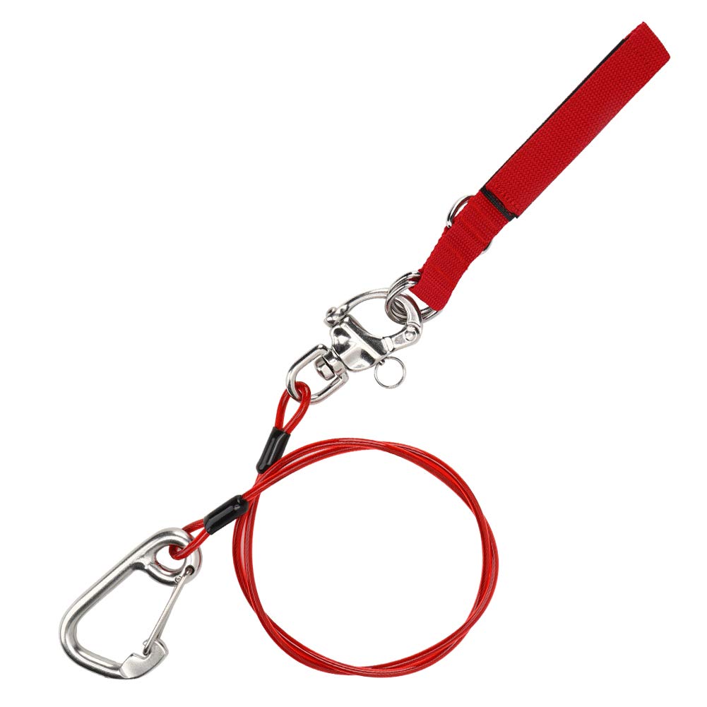 POENVFPO Freediving Safety Rope, Freediving Lanyard Leash Diving Cable with Wristband Dive Lifeline for Underwater Sports (Diving Safety Rope)