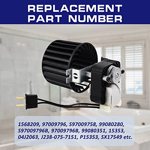 S97009796 Fan Blower Motor Assembly For Bulb Heater Bathroom, Compatible With Broan 162-E、G、J、K、L、M And 164-E、G、J、K、L、M, Replaces 97009796, S97009758, S97009796B. #TOP3
