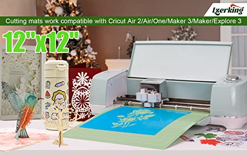 Lzerking Cutting Mat for 7 Pack Accessories and Supplies Standard Replacement Green Cut Pads Cricket Cards for Cutting Machine Maker/Maker 3/Air/Air 2 with Scraper Pick Needle for DIY Project - Thumbnail 2