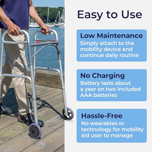 WalkWise by Drive Senior Monitoring System & Walker Accessory, Elderly Monitor with Real-Time Notifications, Activity Tracking for Walkers and Rollators Includes Tip-Over and Inactivity Detection - Thumbnail 7