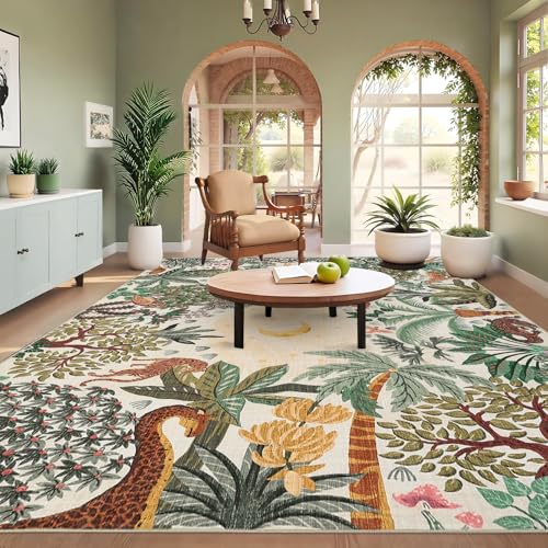 GarveeHome Large Area Rugs 10x13 for Living Room, Jungle Animal