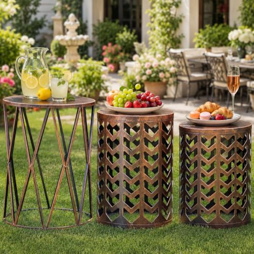 Y&M Outdoor Side Tables Set of 3