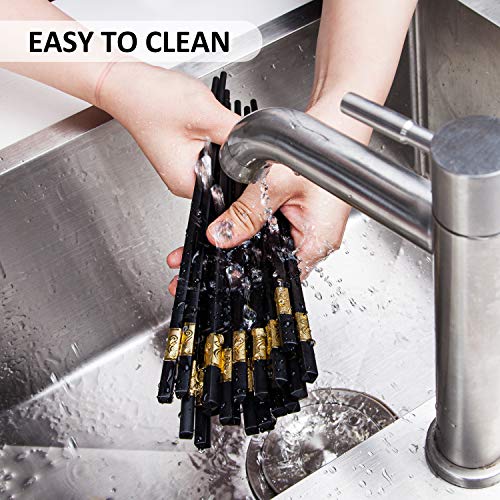 image for Lourmet 10 Pair Fiberglass Chopsticks – 9.5 Inches Long Reusable Cho