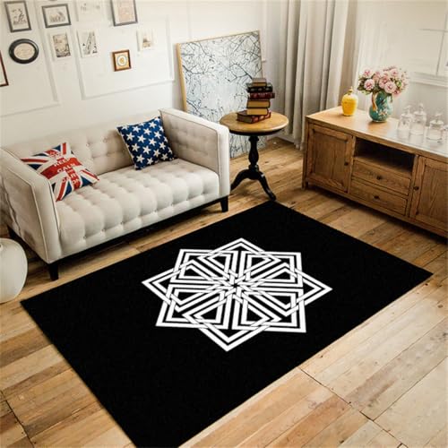Tapis moderne noir 50X80CM rectangulaire aux finitions soignées - 2