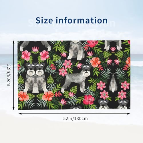 Serviette de bain microfibre schnauzer durable et très absorbante
