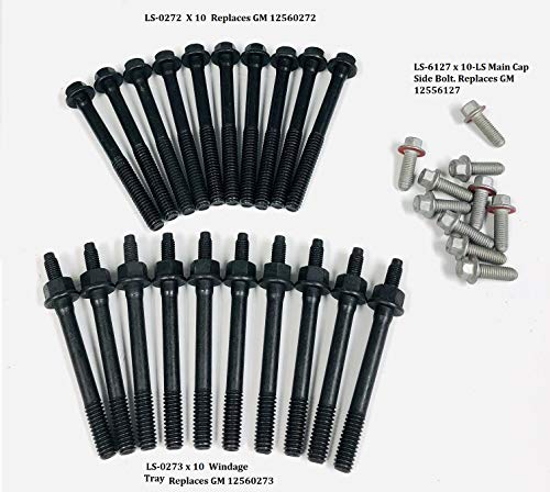 Ls Replacement Main Cap Bolt Kit Compatible With 2000-15 Gm Ls1 Ls2 Ls6 Ls7 Ls9 Engines 12560273 12560272 12556127 #TOP1