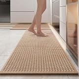 Rutschfeste Küchenmatte, 43,2 x 71,1 cm, waschbarer Bodenteppich mit Gummi-Rückseite für bequemes Stehen, Anti-Ermüdung, für Waschküche und Eingangsbereich, Braun