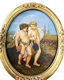 Decoración Selli Pintura Cupido y baúl con Marco Dorado