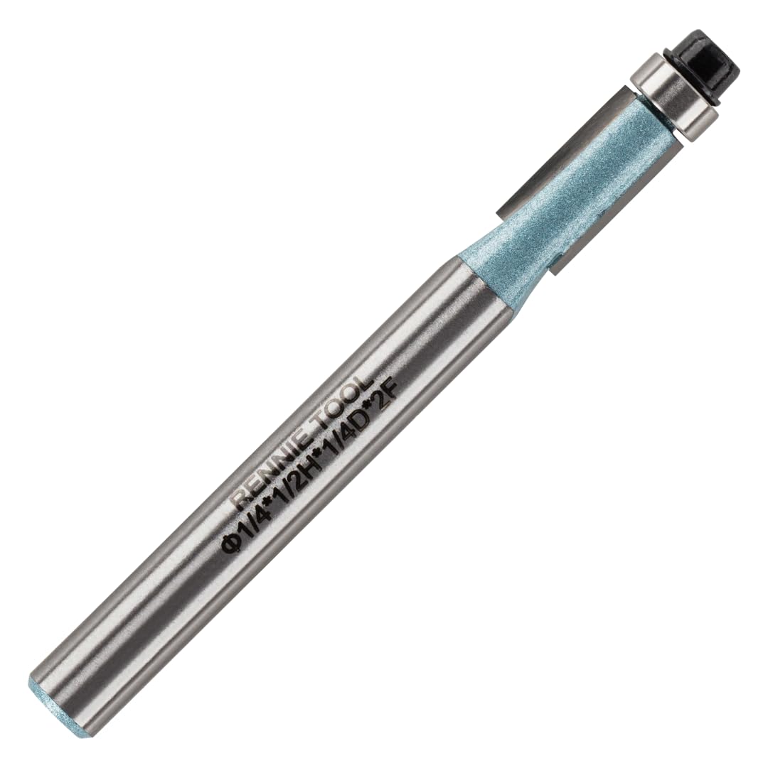 Rennie Tool 6.35mm Cut x 12.7mm Flute x 1/4" Shank TCT Guided Router Bit