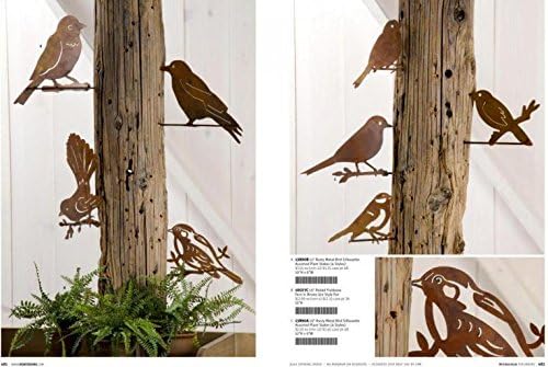Rusty metal Bird Silhouette Plant/Tree Stake by K&K Interiors (4 Styles) #13890B