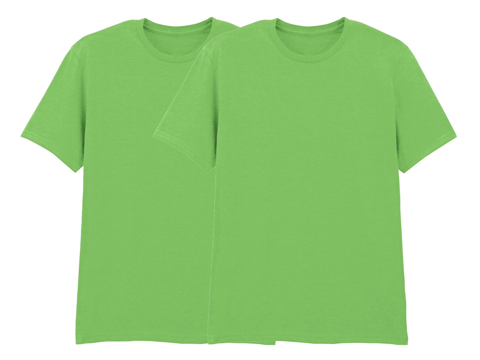 Coozo Men's 2 X Lime Green Pack Of 2 Classic Fit Blank Short Sleeve T-Shirts - 3XL