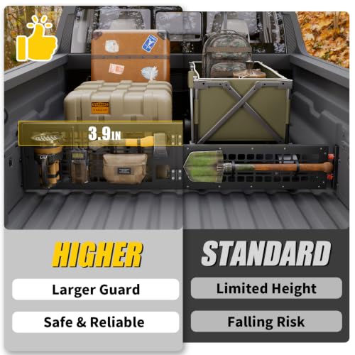 Maxzina Truck Bed Divider Compatible with 2022-2026 Ford Maverick Cargo Divider Trunk Organizer Aluminum Alloy Luggage Divider Replacement with Molle Panel 2025 Maverick Accessories (Higher Version) — view 3
