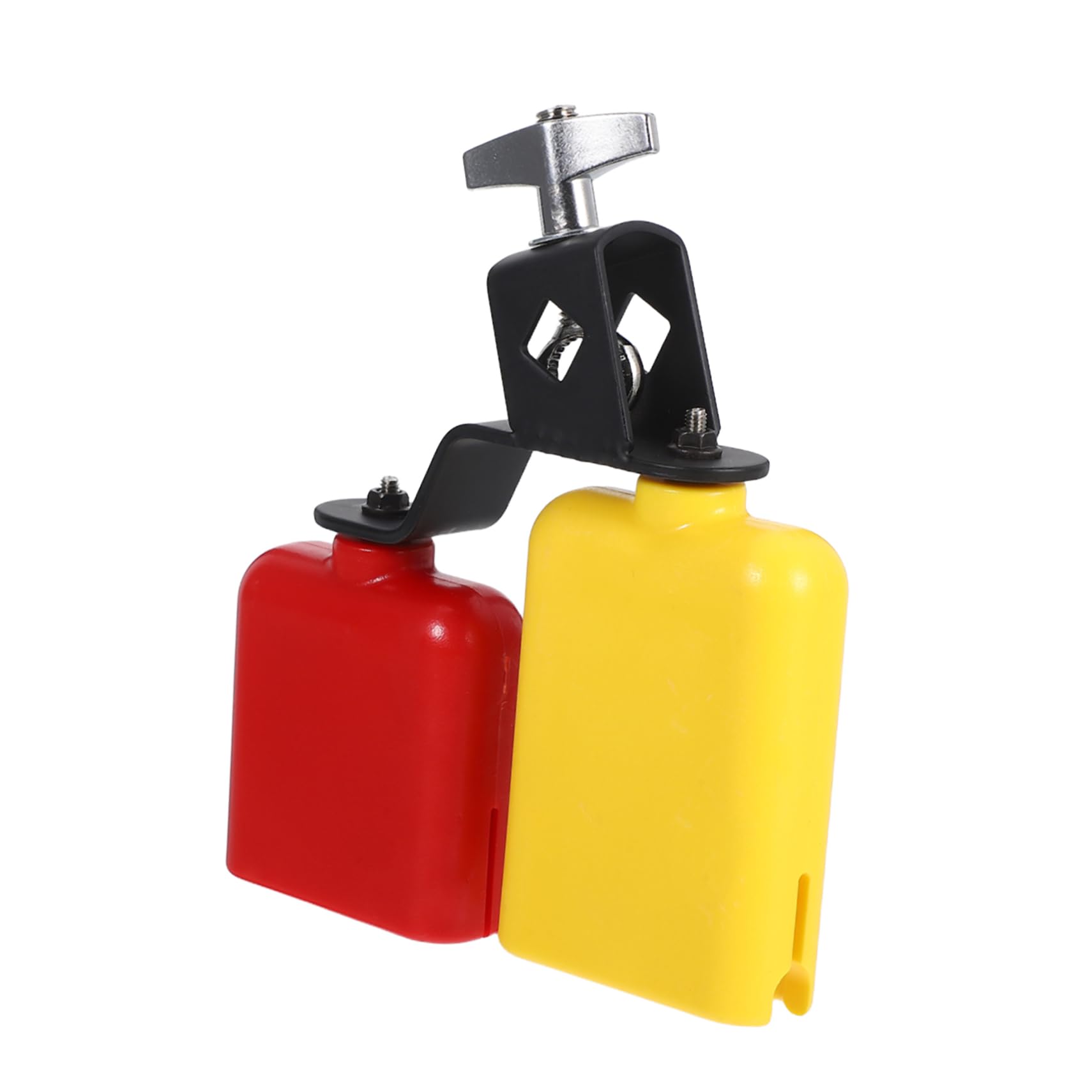 ibasenice Plastic Jam Block Drum Bells Dual Mounted Cowbell Bicolor Bell Percussion Instrument For Drum Set