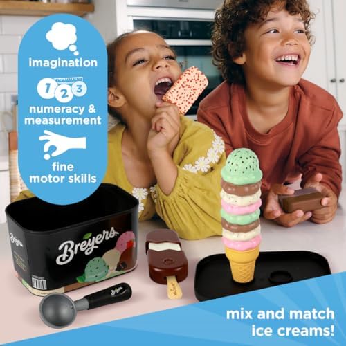Casdon Good Humor & Breyers Ice Cream Set | Toy Ice Cream Set (Ages 2+) | Includes Strawberry Shortcake, Klondike Original, Magnum Classic, Firecracker & Cyclone | Breyers Tub & Scoop Play Toy - 2