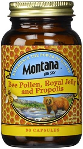Montana Big Sky, Bee Pollen Royal Jelly and Propolis Capsules, 90 Count (Pack of 12)