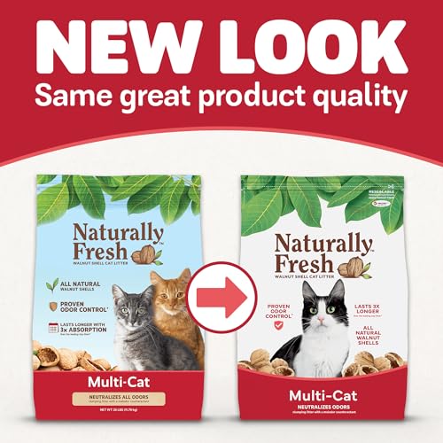Image of Naturally Fresh Cat Litter Made from Walnut Shells, Unscented, Multi-Cat, Upcycled, Low Dust, Sustainable, 30 Lbs