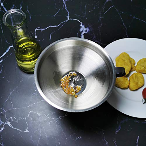 Voxmude Kitchen Funnel For Filling Bottles, 5 Inch 18/8 Stainless Steel Funnel, Metal Cooking Oil Food Funnel With Strainer And 200 Fine Mesh Filter For Fryer Oil Grease Juice Milk thumb #1