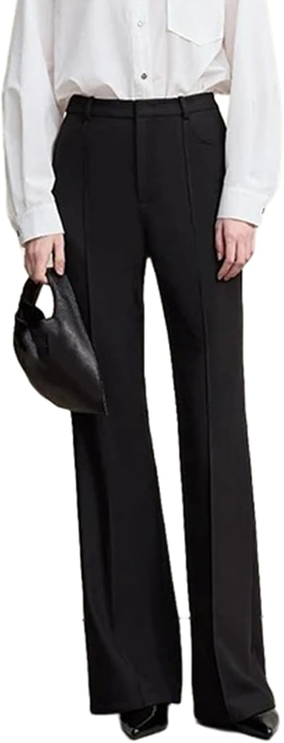 Women's Suit Pants Spring Commuter Pleated Flared Trousers Casual Suit Pants for Women