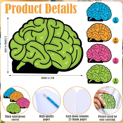 Eaasty 72 Pcs/ 24 Set Brain Party Favors Stationery Gift Set by Eaasty - Used condition - Image 4