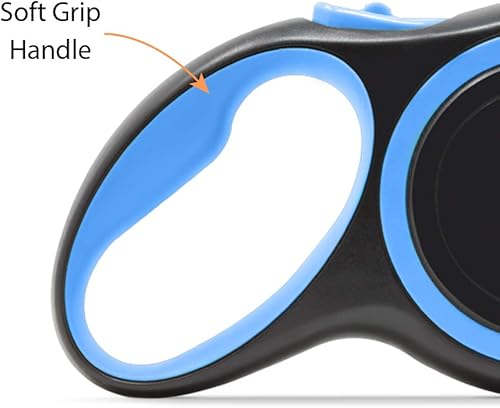 Miniatura 8 de allpetsolutions Correa extensible retráctil para perro, 110 libras, 26 pies, con freno antideslizante, botón de liberación, clip de langosta