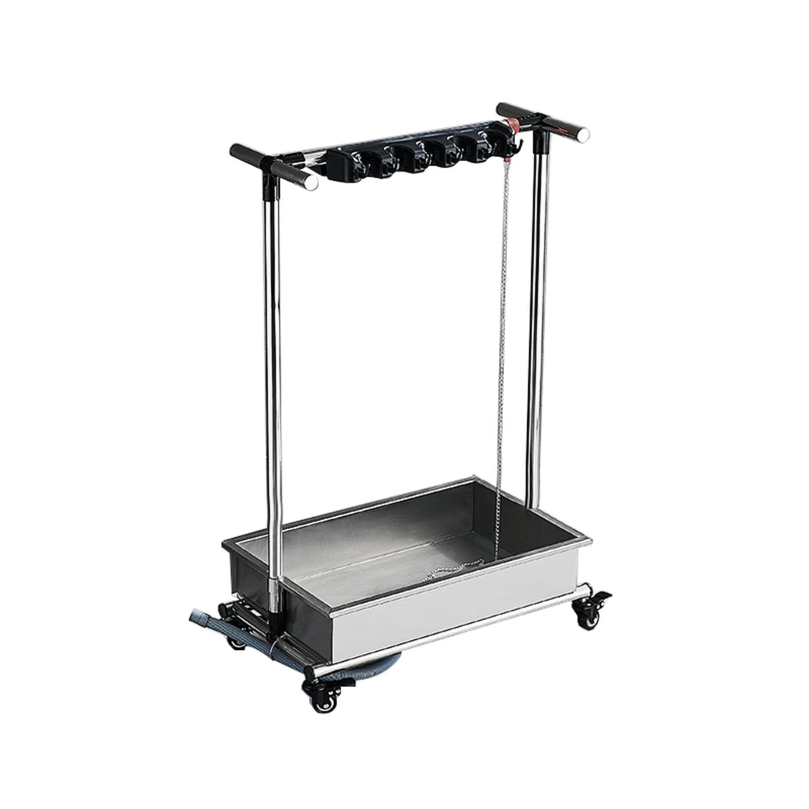 ASerZenith Broom And Mop Holder, Garden Tool Organizer, Movable Floor-Mounted Mop Rack, Garden Tool Rack On Wheels