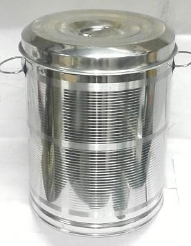 Stainless Steel Storage Container with Lid, Heavy Duty Kitchen Storage Drum for Rice, Flour, Grains & Grocery Storage, Silver Finish Multipurpose Bhagona Bin Container 20L