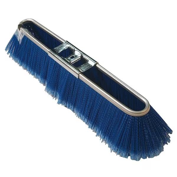 17 in Sweep Face Broom Head, Soft, Synthetic, Blue, Mfr: 12L008-A