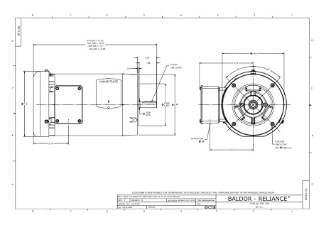 Baldor-Reliance Baldor General Purpose Motor 2Hp, 1755Rpm, 3Ph, 60Hz, 56C, 3528M, Tefc, F1