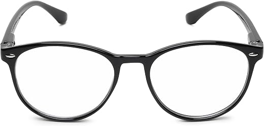 CRIBA Black Round Reading Glass Computer Blue Cut Power +0.50+0.75+1.00+1.25+1.50+1.75+2.00+2.25+2.50+2.75+3.00 for Eye Pr...