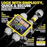 PEBA® IP68 Waterproof Junction Box,Waterproof Cable Connector Outdoor, 4-Way Outdoor Cable Connectors, Wire Connector,Extension Electrical Cable Protector for Cable Diameter Ø4mm-14mm Grey(1 Pack) - Image 4