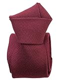 Elizabetta Italian 100% Silk Grenadine Tie, Burgundy, Handmade in Italy