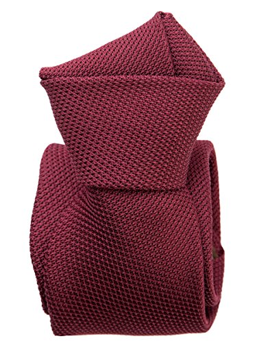Elizabetta Italian 100% Silk Grenadine Tie, Burgundy, Handmade In Italy #TOP4