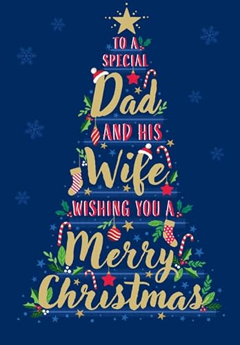 Christmas Card, To a Special Dad & His Wife - 9 x 6 inches - Piccadilly Greetings