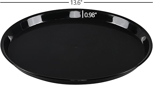 Miniatura 2 de Bandejas redondas de plástico para servir, bandejas redondas de comida rápida, 6 paquetes