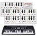 Autocollants Coloré Piano,Guador 2 Set Remplacement Piano Stickers Notes Clavier pour 37/49/54/61/88 Piano Clavier Notes Transparent et Amovible pour Enfant Débutant