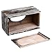 MyGift Decorative Rustic Torched Wood Tissue Box Holder, Bathroom Rectangle Tissue Box Cover