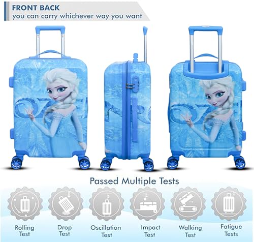 Image of ADSON Abs Kids Trolley 360 Rotating Luggage 360 Degree Wheels Non-Breakable 16 Inch Kids Hardsided Suitcase with 4 Wheels, 360 Degree Wheel Travel Trolley Bag (S Design 5)