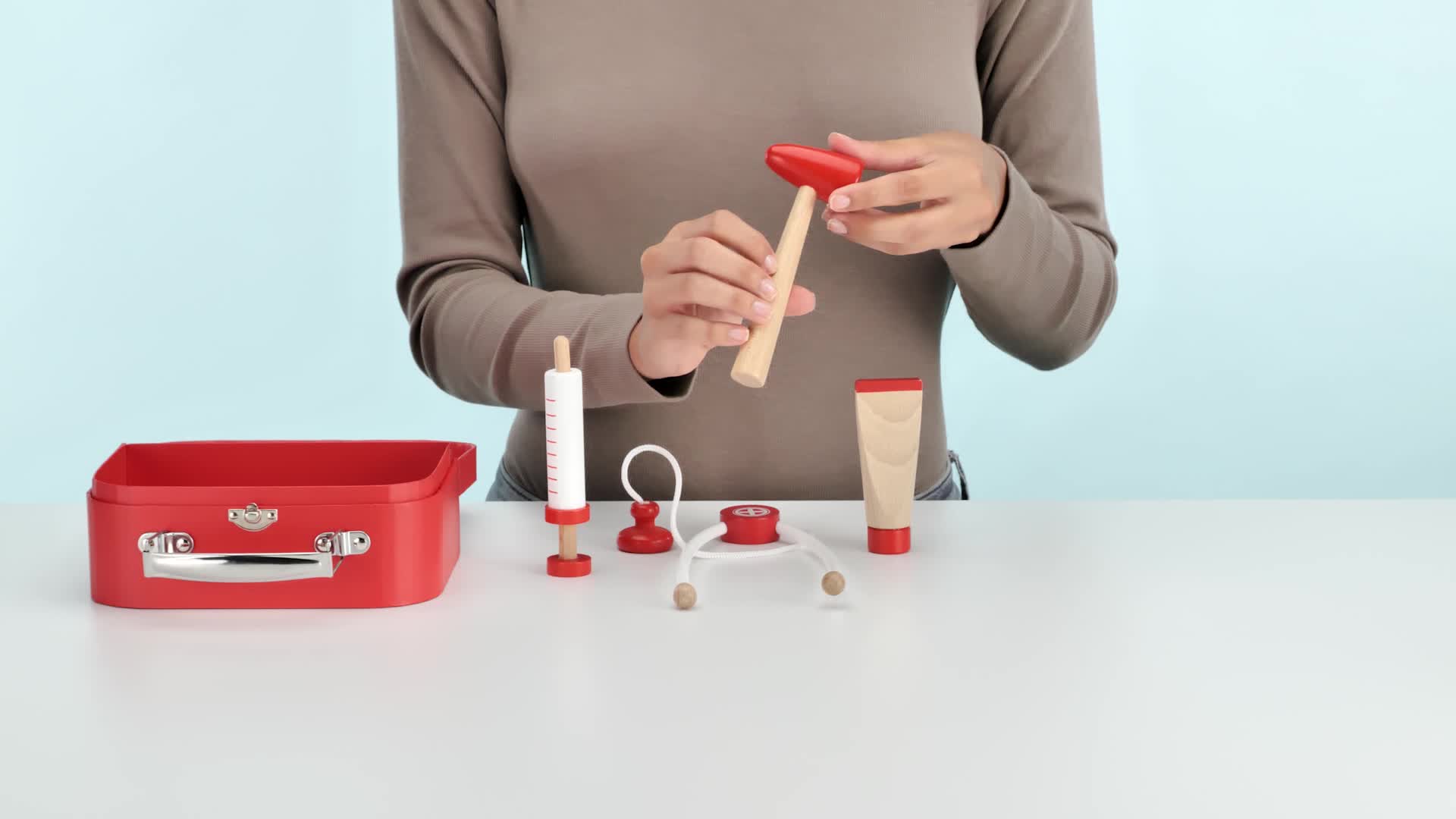 Small Foot 11810 Set Costruzioni Minilavoratori In Legno – Creatività E Motricità Per Bambini Dai 3 Anni - 2