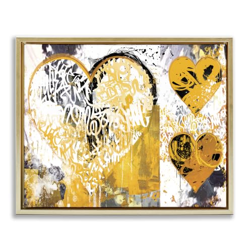 Urban Graffiti Heart Shape, 16 x 20 Inch Canvas in Floater Frame