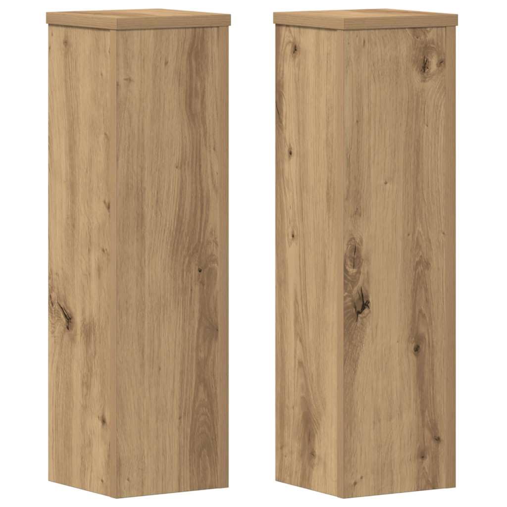 vidaXL Plant Stand 2pcs, Plant Pot Stand for Indoor Living Room, Plant Holder for Decorative, Flower Stand Flower Pot, Artisan Oak Engineered Wood