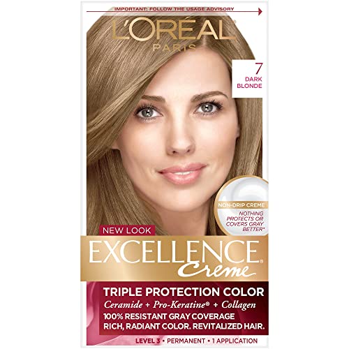 Image of L'Oreal ParisExcellence Triple Protection Permanent Hair Color Creme Dark Blonde [7] 1 ea (Pack of 4)